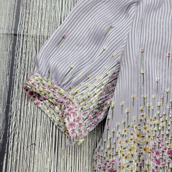 Vintage Tokyo Japan Japanese Ruffle Floral Midi Dress - Picture 9 of 16